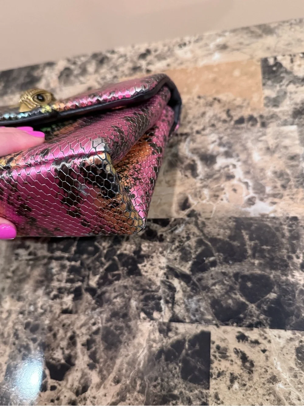 Kurt Geiger Kensington Snake-Skin Bag - Picture 6 of 15